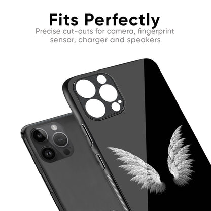 White Angel Wings Glass Case for iPhone XR