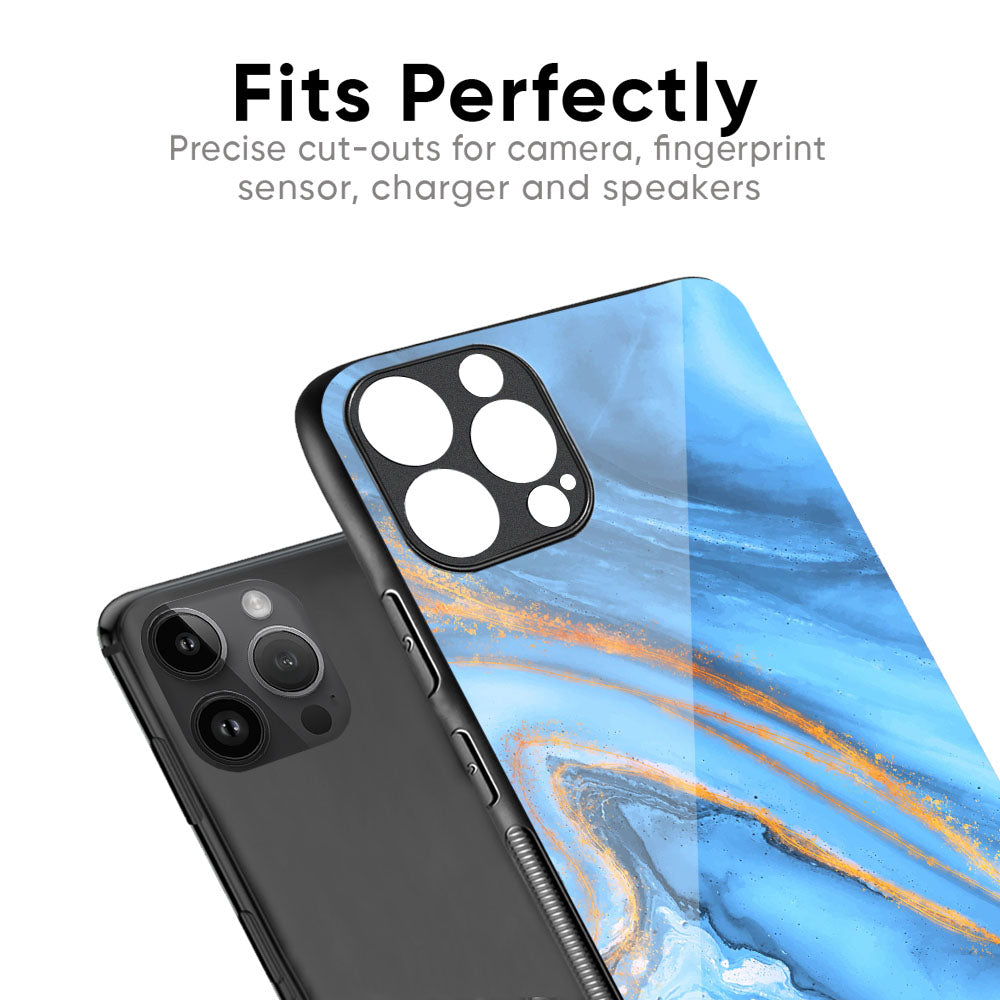 Vibrant Blue Marble Glass Case for iPhone XR