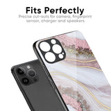Pink & Gold Gllitter Marble Glass Case for iPhone 7 Plus