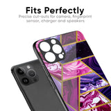 Electroplated Geometric Marble Glass Case for iPhone 15