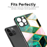 Seamless Green Marble Glass Case for iPhone 14