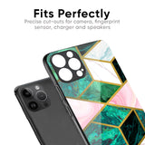 Seamless Green Marble Glass Case for iPhone 14 Pro Max