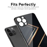 Sleek Golden & Navy Glass Case for iPhone 14 Pro Max