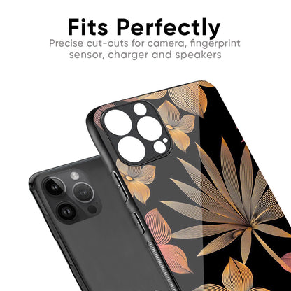 Lines Pattern Flowers Glass Case for iPhone XS Max