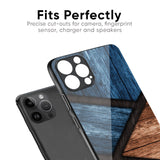 Wooden Tiles Glass Case for iPhone 14 Plus