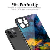 Multicolor Oil Painting Glass Case for iPhone XS