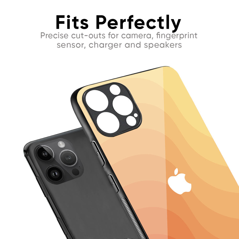 Orange Curve Pattern Glass Case for iPhone XS Max