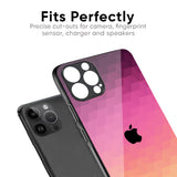 Geometric Pink Diamond Glass Case for iPhone XS