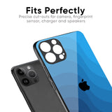 Blue Wave Abstract Glass Case for iPhone XS Max