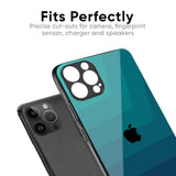 Green Triangle Pattern Glass Case for iPhone 12 Pro