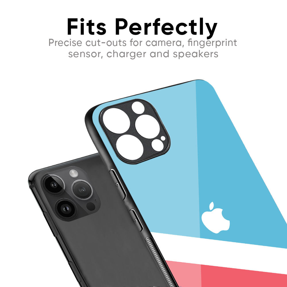 Pink & White Stripes Glass Case For iPhone XS Max