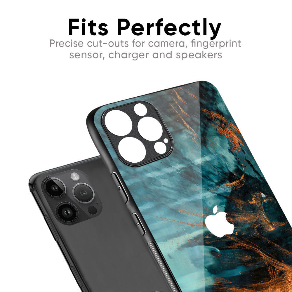 Golden Splash Glass Case for iPhone XR