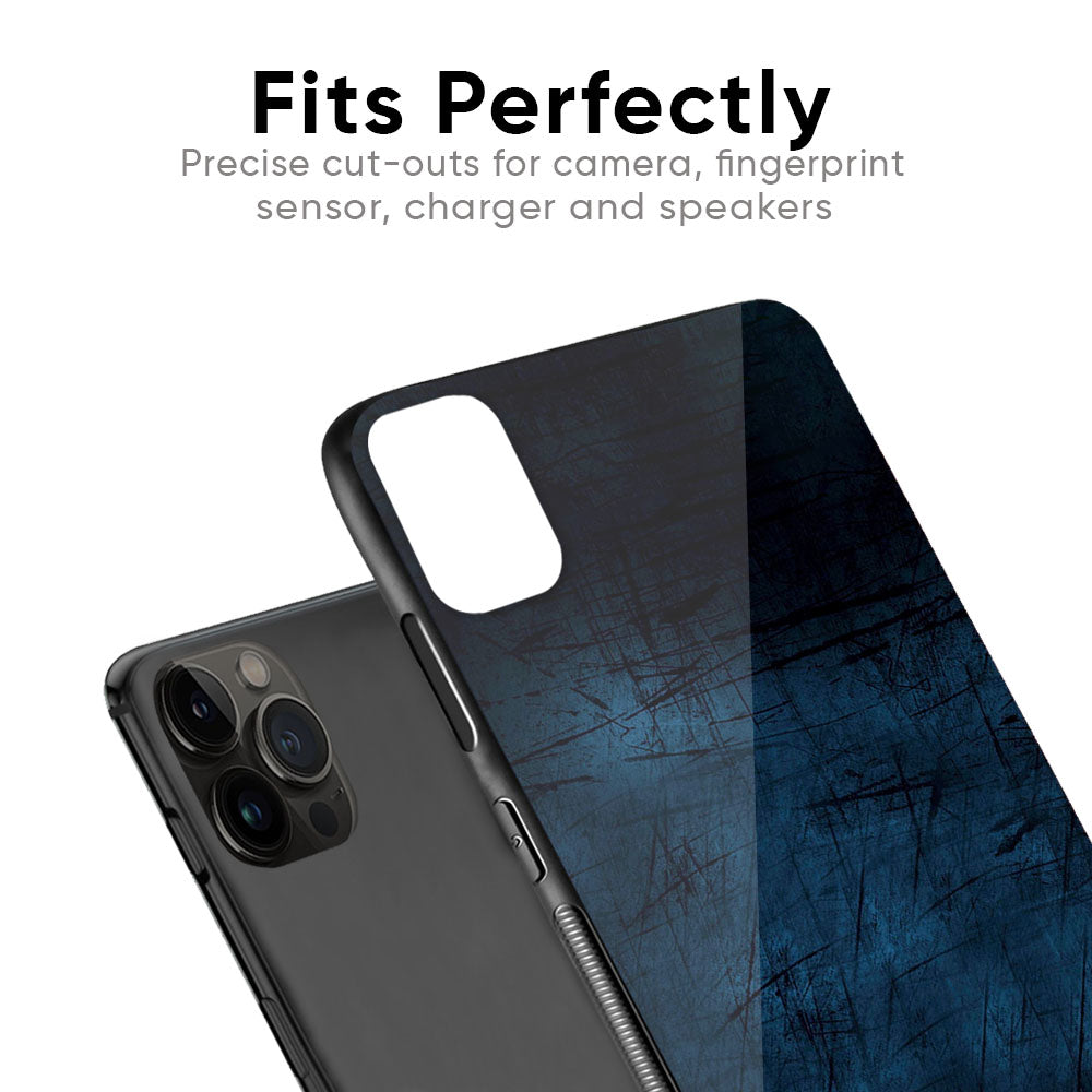 Dark Blue Grunge Glass Case for iPhone 6S