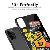 Danger Signs Glass Case for iPhone 12 mini