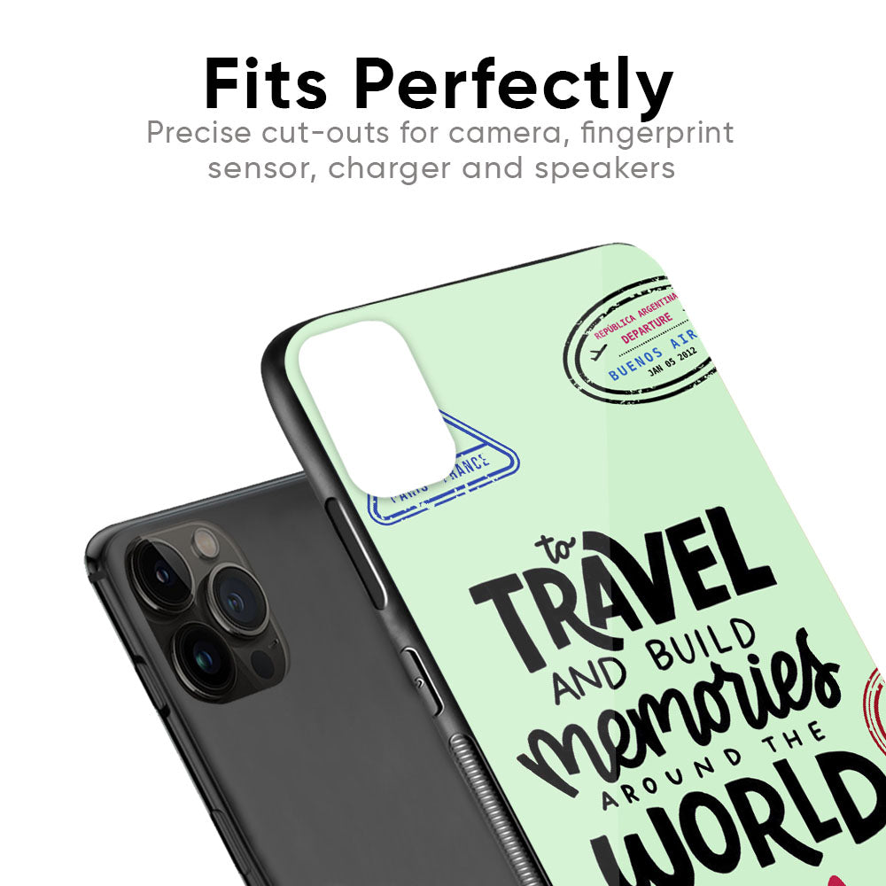 Travel Stamps Glass Case for iPhone 12