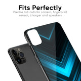 Vertical Blue Arrow Glass Case For iPhone X