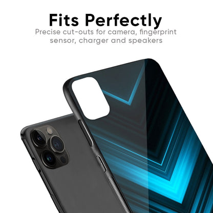 Vertical Blue Arrow Glass Case For iPhone SE 2022