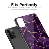Geometric Purple Glass Case For iPhone 12