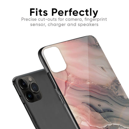 Pink And Grey Marble Glass Case For iPhone 12