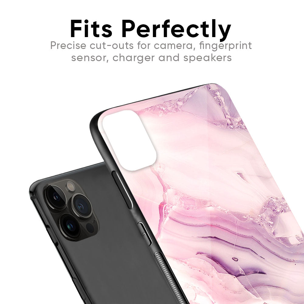 Diamond Pink Gradient Glass Case For iPhone SE 2022