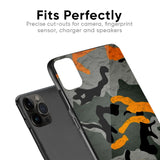 Camouflage Orange Glass Case For iPhone X