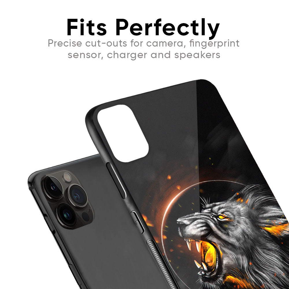 Aggressive Lion Glass Case for iPhone SE 2022