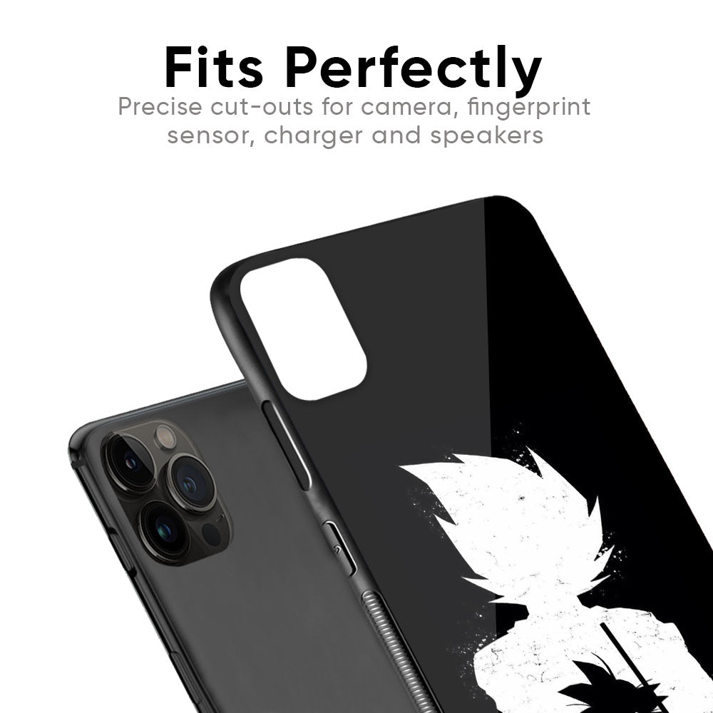 Monochrome Goku Glass Case for iPhone SE 2022