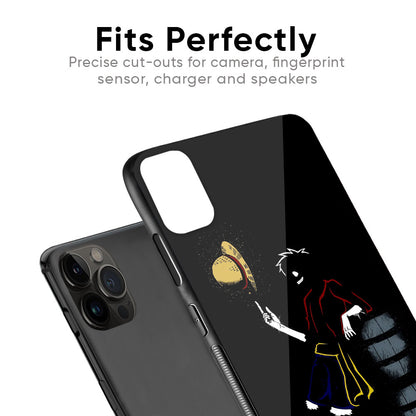 Luffy Line Art Glass Case for iPhone SE 2022