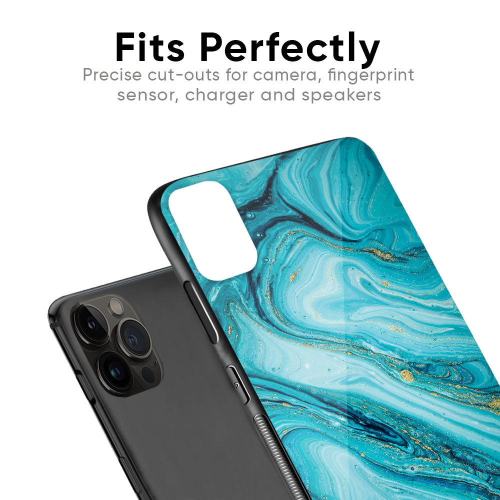 Ocean Marble Glass Case for iPhone SE 2022