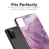 Purple Gold Marble Glass Case for iPhone 12 mini