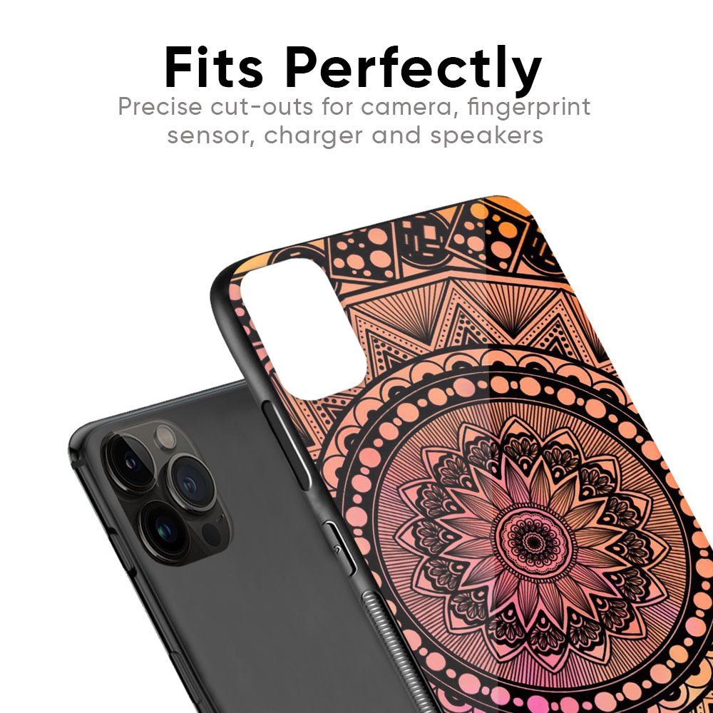 Floral Mandala Glass Case for iPhone 12