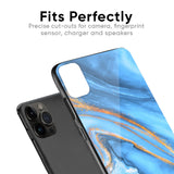 Vibrant Blue Marble Glass Case for iPhone 13 Pro