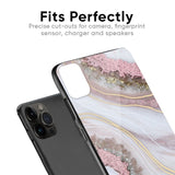 Pink & Gold Gllitter Marble Glass Case for iPhone 13 Pro