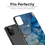 Blue Cool Marble Glass Case for iPhone 13 Pro