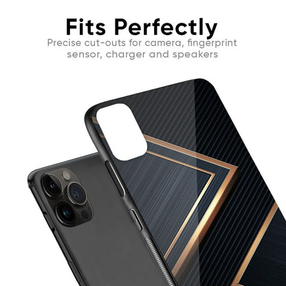 Sleek Golden & Navy Glass Case for iPhone 12