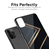 Sleek Golden & Navy Glass Case for iPhone 12