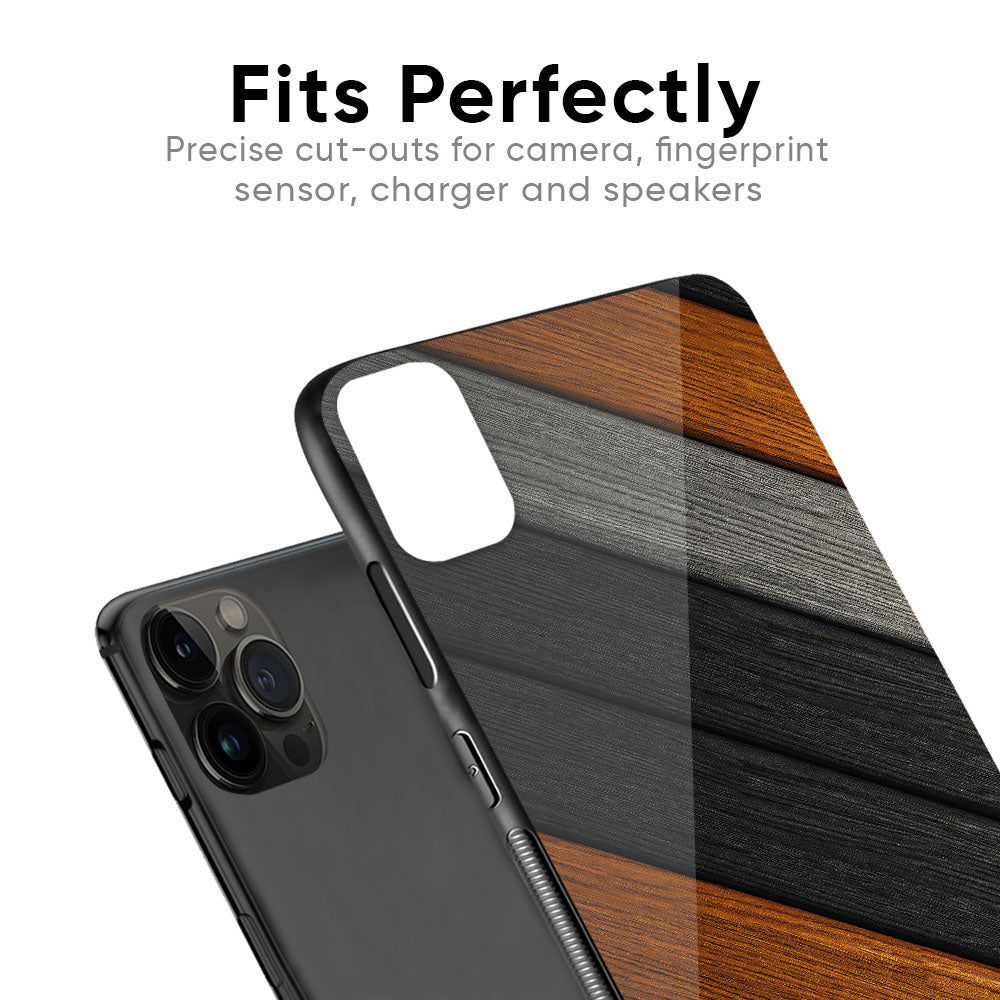 Tri Color Wood Glass Case for iPhone 12