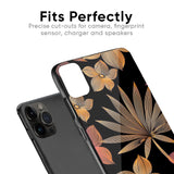 Lines Pattern Flowers Glass Case for iPhone 13 Pro