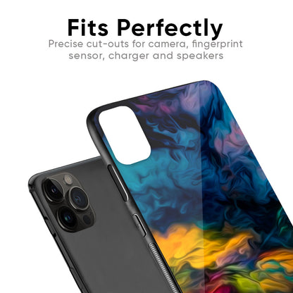 Multicolor Oil Painting Glass Case for iPhone SE 2022
