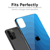 Blue Wave Abstract Glass Case for iPhone X
