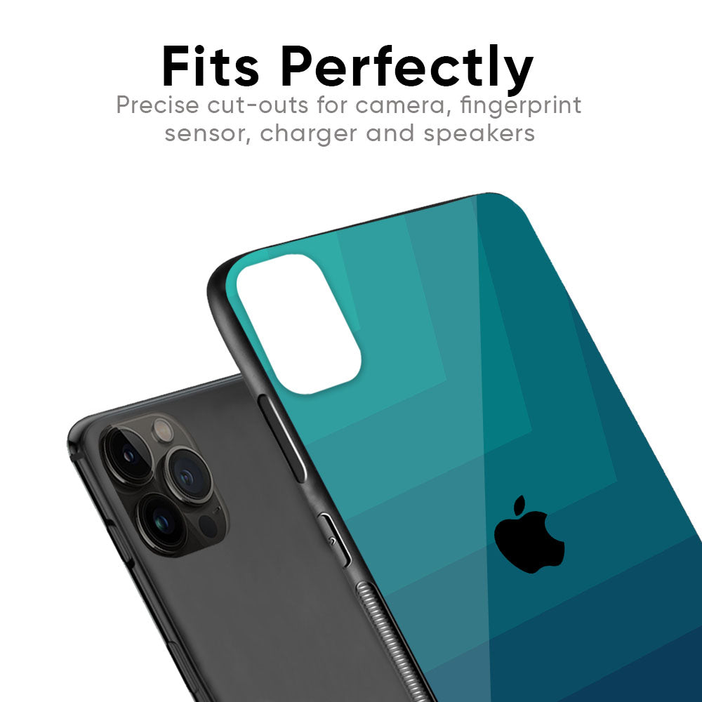 Green Triangle Pattern Glass Case for iPhone 6S