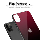 Wine Red Glass Case For iPhone X