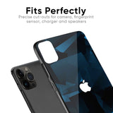 Polygonal Blue Box Glass Case For iPhone X