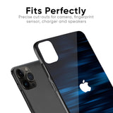 Blue Rough Abstract Glass Case for iPhone X