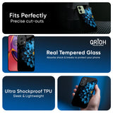 Half Blue Flower Glass Case for Motorola Edge 30 Ultra