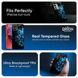 Half Blue Flower Glass Case for Motorola G84 5G