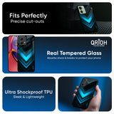 Vertical Blue Arrow Glass Case For Motorola G84 5G