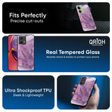 Purple Gold Marble Glass Case for Motorola G84 5G