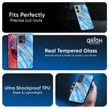 Vibrant Blue Marble Glass Case for Motorola G84 5G