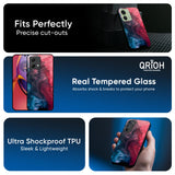 Blue & Red Smoke Glass Case for Motorola Edge 40 Neo
